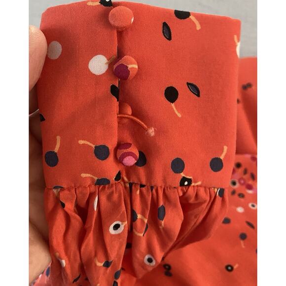 Free People Sz 4 Coryn Open Keyhole Batwing Pleats Wstbnd Cvrd Btn LS Mini Dress - Picture 9 of 14